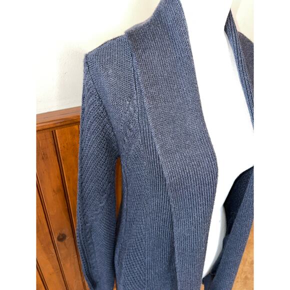Womens Cabi Navy Blue Countryside Cable Knit Open Front Cardigan Sweater Size XS - Picture 4 of 10